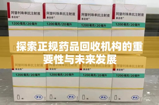 南京探索正规药品回收机构的重要性与未来发展